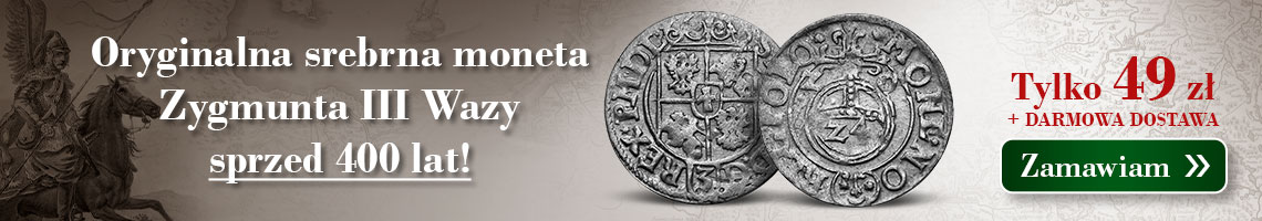 Oryginalny srebrny półtorak koronny Zygmunta III Wazy sprzed 400 lat