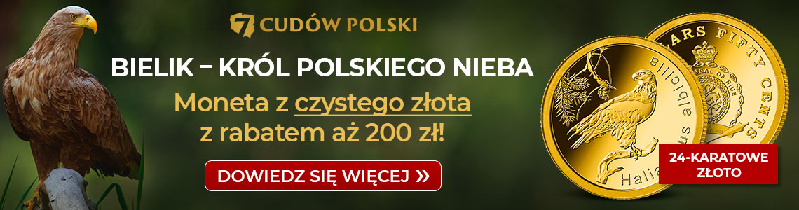 Bielik zwyczajny - symbol polskiej państwowości w 24 -karatowym złocie!