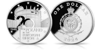 20 lat Polski w Unii Europejskiej - srebrna moneta o masie 1 uncji 