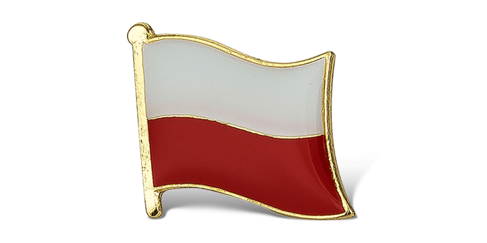 Wpinka z flagą Polski