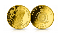 Polonia - symbol Polski - na oficjalnej złotej monecie_2g_18mm_5dolarow